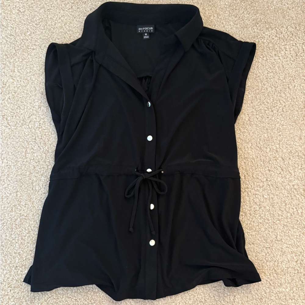Black enfocus studio button down collared blouse